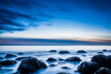 Obraz premium Beautiful long exposure seascape beach images of Cape Sable Island, Nova Scotia, Canada.