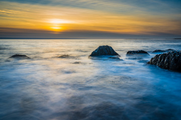 Fototapeta na wymiar Beautiful long exposure seascape beach images of Cape Sable Island, Nova Scotia, Canada.