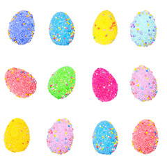 easter eggs isolated on white background