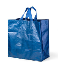 blue shopping bag isolated on white background