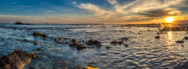 Seascape lighthouse coastal shoreline images of Cape Island, Nova Scotia Canada.