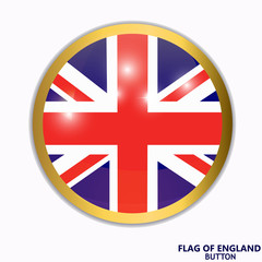 Bright button with flag of England. Bright illustration with flag. Happy England day background. Illustration with white background.