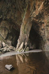 Stunning landscape image of derelict unused quarry in UK Lake District