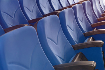 Conference hall or seminar room, row of empty seat in auditorium or hall or classroom.