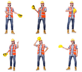 Industrial worker isolated on white 