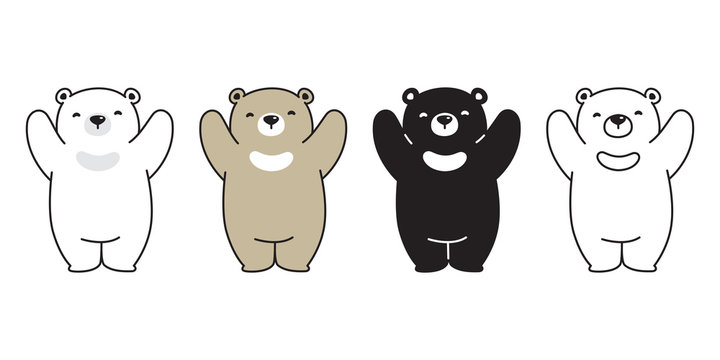 Naklejki Bear vector polar bear icon cartoon character logo illustration teddy doodle