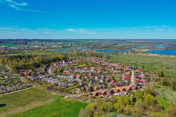 Aerial view of small town - residential area 