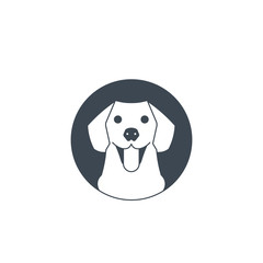 Dog head icon. Flat style. labrador retriever dog logo vector illustration. Vector illustration isolated on white. Silhouette simple. Animal Logotype concept. Logo design template.