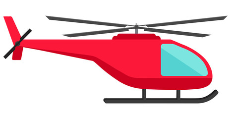 Red helicopter with blue window on white background © artshotphoto