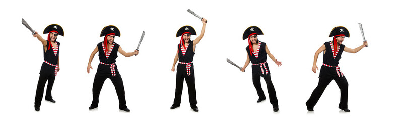 Man pirate isolated on the white background