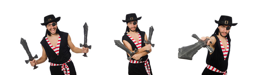 Man pirate isolated on the white background