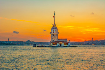 Maiden's Tower in istanbul, Turkey (KIZ KULESI - USKUDAR)