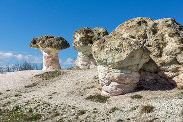 Rock formation The Stone Mushrooms near Beli plast village, Kardzhali Region, Bulgaria