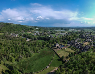 Obraz premium Le Saillant (Corrèze – France) – Vue aérienne du village