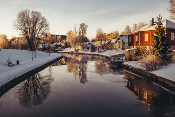 Winter morning by the river in Forssa Finland - 263323241