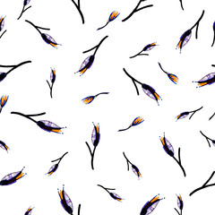 seamless pattern spring tulip