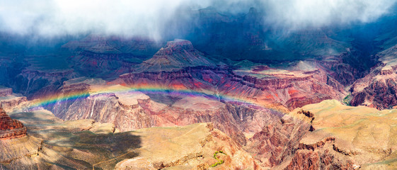 Rainbow over the Grand Canyon in Arizona, USA