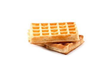 Belgium waffers isolated on white background.