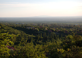Panoramic view of the valley from Villa de Merlo, San Luis, Argentina.