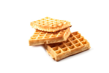 Belgium waffers isolated on white background