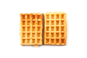 Belgium waffers isolated on white background.