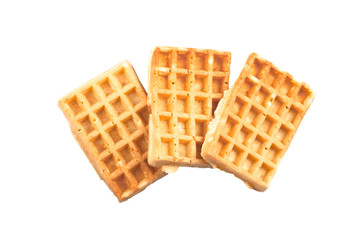 Belgium waffers isolated on white background.