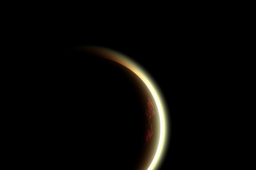 Illustration of planets in deep space in remote galaxies