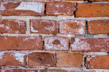 old textured red brick wall background