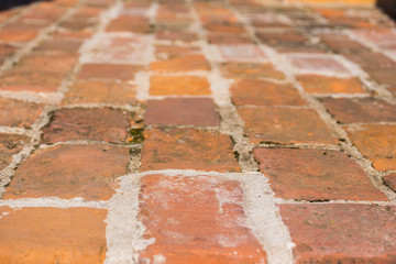 old red brick floor