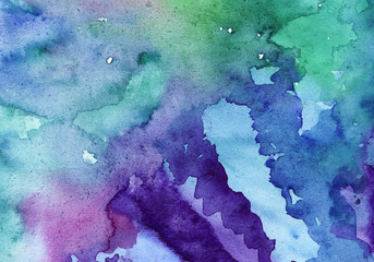 Watercolor abstract background, hand-painted texture, color stains. Design for backgrounds, wallpapers, covers and packaging.