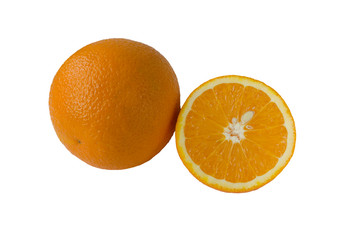 Pulp of orange on white background. Orange on a white background
