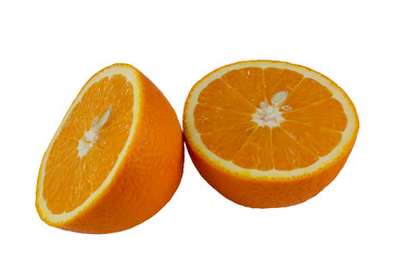 Pulp of orange on white background. Orange on a white background