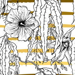 Tropical, modern stripes motif