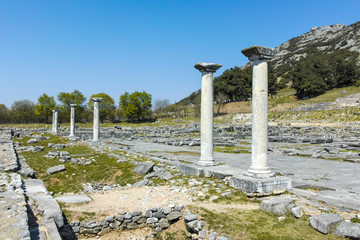 Ancient Ruins at archaeological site of Philippi, Eastern Macedonia and Thrace, Greece