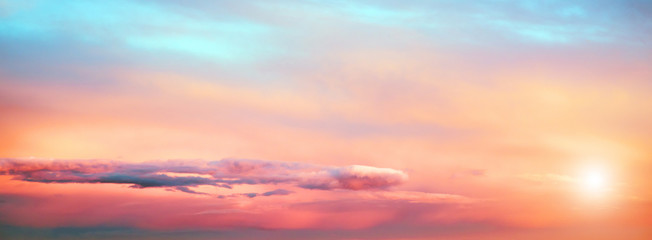Sunrise summer sky panorama