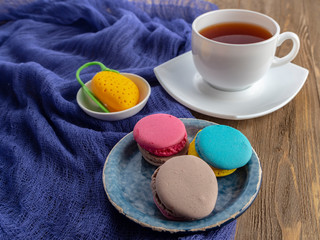 Dessert yummy sweet colorful cookies and macaroons