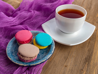 Dessert yummy sweet colorful cookies and macaroons