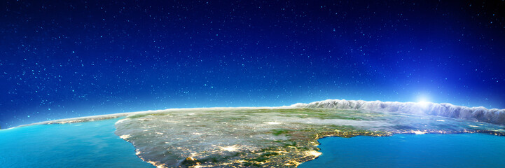 Fototapeta na wymiar India from space city lights