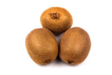 whole kiwi fruits isolated on white background