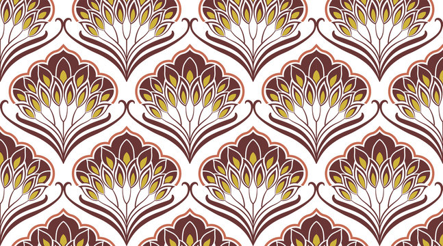 Pattern Damasco Floreale Beige