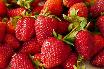 large amount of strawberry, natural strawberry fruit,