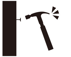 釘　トンカチ　打つ