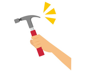 釘　トンカチ　打つ　手