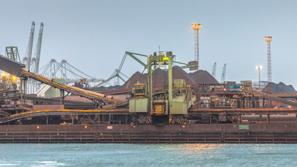 Iron ore buk transshipment facility crop