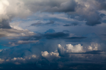 The sky in the picturesque thunderstorm clouds