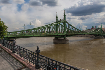 Scenic metal bridge in Budapest