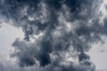 original dark clouds before heavy rain. background of sky and storm.