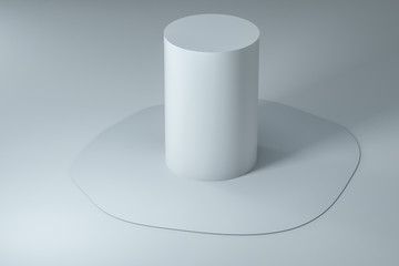 3d rendering, creative melted geometry with white background