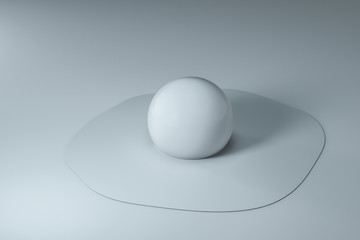 3d rendering, creative melted geometry with white background