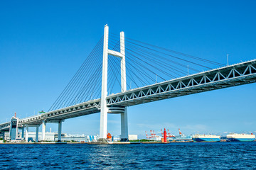 Yokohama bay bridge in cruising